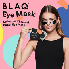 Closeup of BLAQ gel-texture eye patches for hydration and smoothing