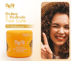 Applying BLEST mask to hair for intensive repair and smoothness