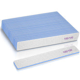 BLESWIN double-sided nail file 100/100 grit for shaping acrylic nails and gel removal.