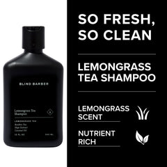Blind Barber Lemongrass Tea Body Wash bottle, refreshing cleanse for skin.