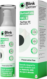 BlinkBetter BetterLids bottle front view, a gentle daily eyelid cleanser for care.