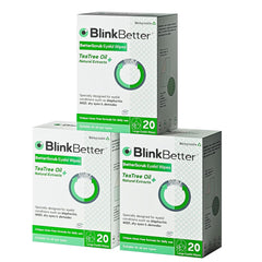 BlinkBetter Tea Tree Eyelid Wipes Pack 60 for gentle cleansing.