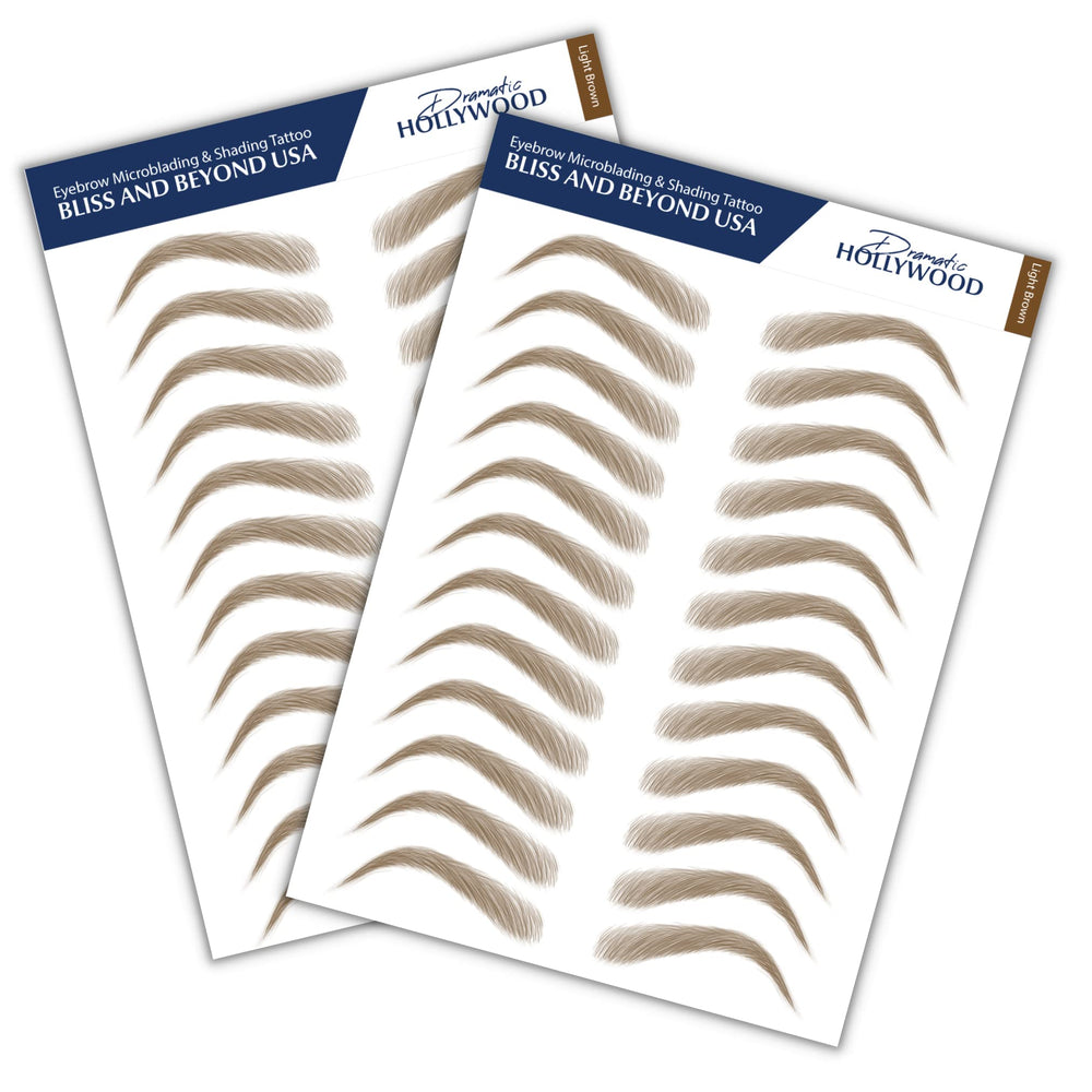 Bliss and Beyond USA eyebrow stickers in same-size sheets for quick, uniform brows