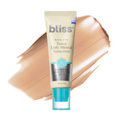 Bliss Block Star SPF 30 bottle close-up showing mineral sunscreen.