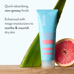 Bliss Grapefruit & Aloe Body Butter applied on skin provides lasting softness.