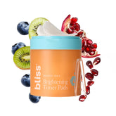 Bliss Bright Idea Vitamin C + Peptide Toner Pads packaging designed for on-the-go brightness.