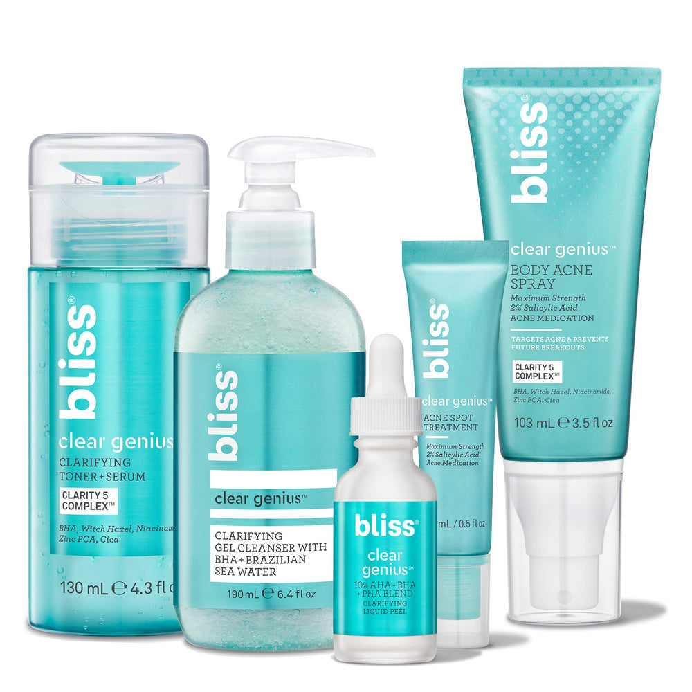 Bliss Clear Genius Toner bottle for pore-purifying treatment and calmer skin