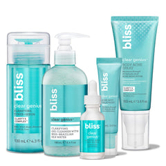Bliss Clear Genius Toner bottle for pore-purifying treatment and calmer skin