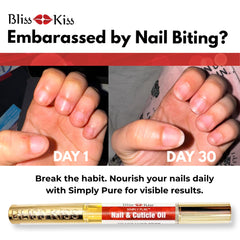 Bliss Kiss Simply Pure nail oil pen packaging helps keep routines organized.