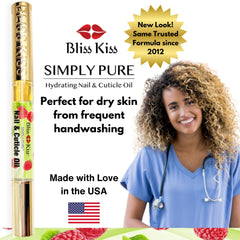 Bliss Kiss vitamin E nourishes nail skin and cuticles.