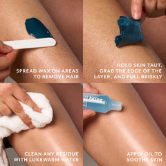 Bliss Poetic Waxing Kit apricot oil detail supporting skin comfort
