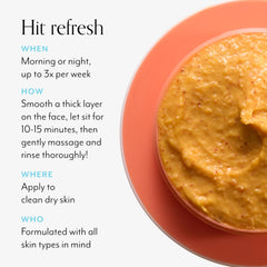 Bliss Pumpkin Powerhouse application scene with timer suggests a 10–15 minute treatment