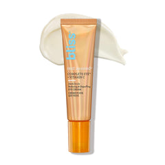 Bliss Rest Assured Eye Cream bottle with brightening vitamin C on label.