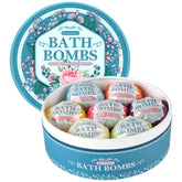 BlissfulOasis bath bomb set with seven fragrances for a relaxing soak.