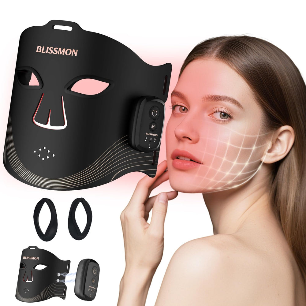 BLISSMON red light therapy mask front view for full-face exposure at home