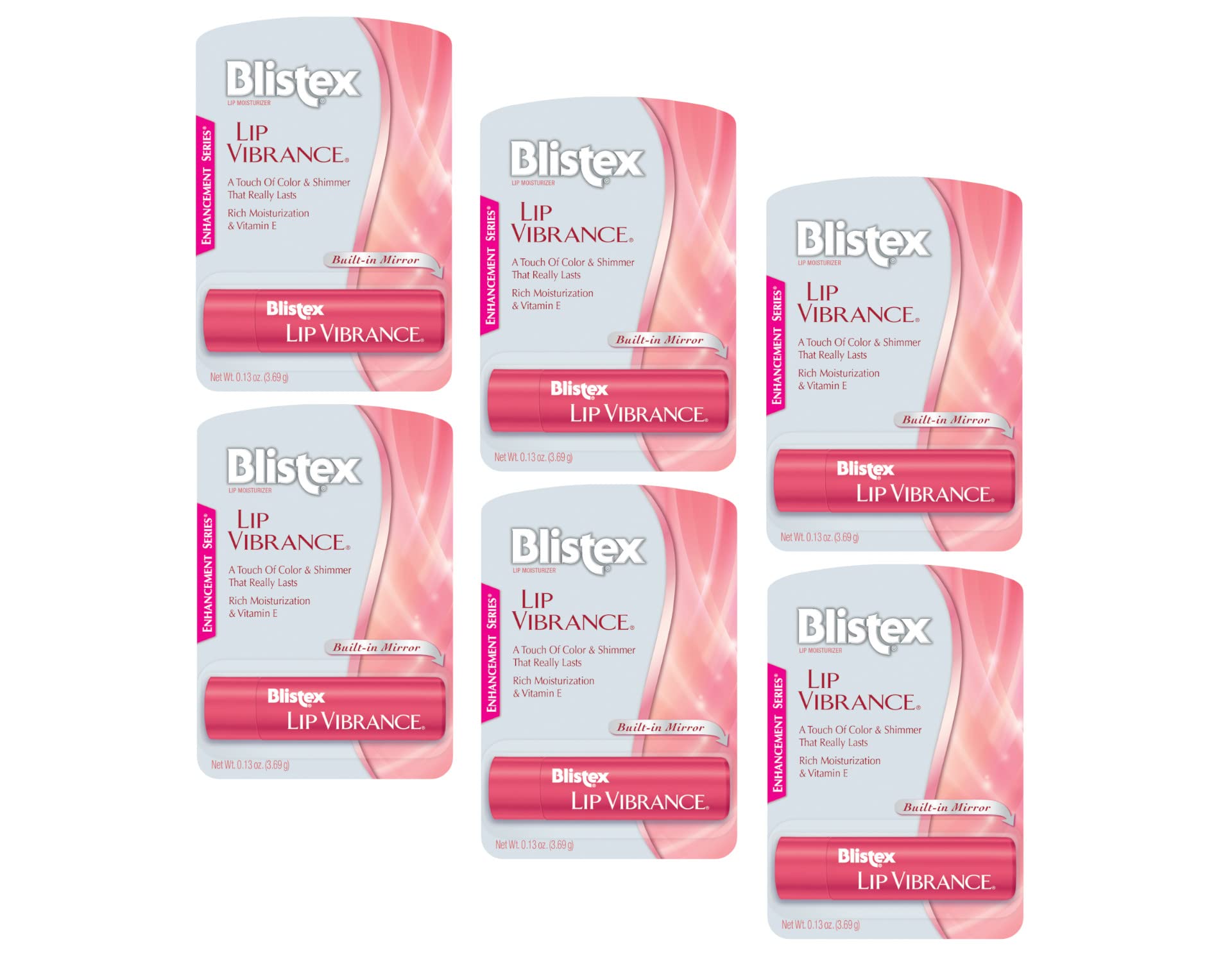Blistex Lip Vibrance color balm on lips adds lasting color and shine.