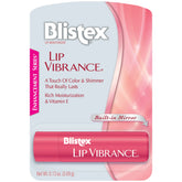 Blistex Lip Vibrance color balm tube closeup showing lasting color and shine.