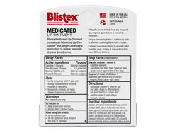 Blistex Medicated Lip Ointment box pack-11 closeup shows clear branding and packaging.