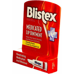 Label detail of Blistex Medicated Lip Ointment packaging