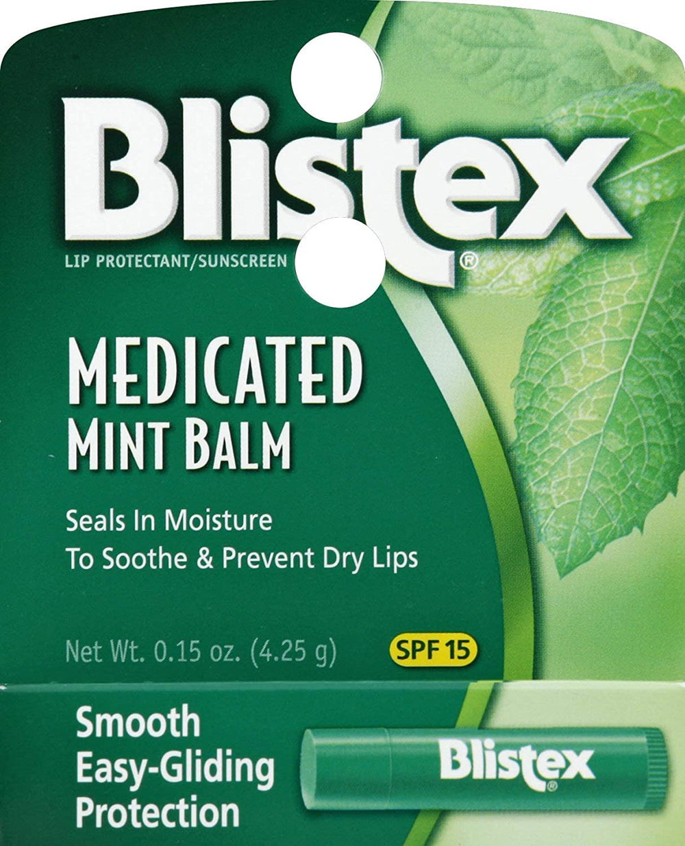 Blistex Medicated Mint Balm SPF 15 pack of nine tubes for on-the-go lip protection and soothing relief.