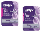 Blistex Silk & Shine lip moisturizer in use showing silky texture and hydration.