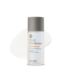 BLITHE Vital Treatment bottle demonstrates niacinamide hydration for clearer-looking skin.