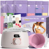 BLITZWAX Brazilian waxing kit with rose quartz warmer for stylish at-home waxing.
