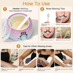 BLITZWAX face and body wax beads provide even melt for comfortable waxing.