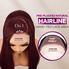 BLL Burgundy Wig glueless cap design for secure, comfortable wear