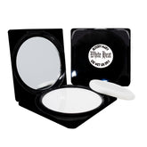 Bloody Mary's pressed white powder wet-usage for a smooth matte finish.
