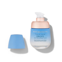Bloomeffects Tulip Dew Drops closeup bottle highlights premium packaging and nourishing formula