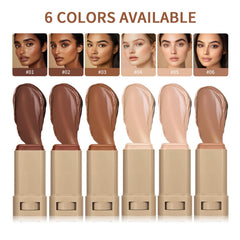 Blopuivo foundation stick provides sheer to medium coverage for a versatile look.