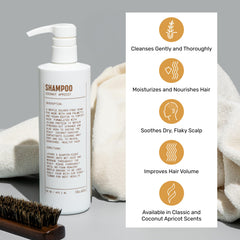 Blu Atlas shampoo label closeup highlighting organic ingredients for healthy hair