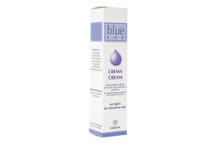 Blue Cap moisturising cream jar close-up highlights rich cream for smooth, hydrated skin.