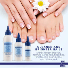 Blue Cross Cuticle Remover Cream no-wash manicure setup demonstration.