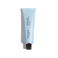 Blue Lagoon Hydrating Overnight Mask bottle highlights moisturizing formula for refreshed morning skin.