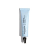 Blue Lagoon lip balm packaging shows sustainable vegan formula for daily hydration.