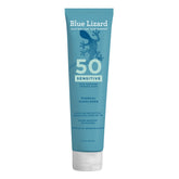 Blue Lizard Sensitive Mineral SPF 50 bottle showing mineral protection for sensitive skin