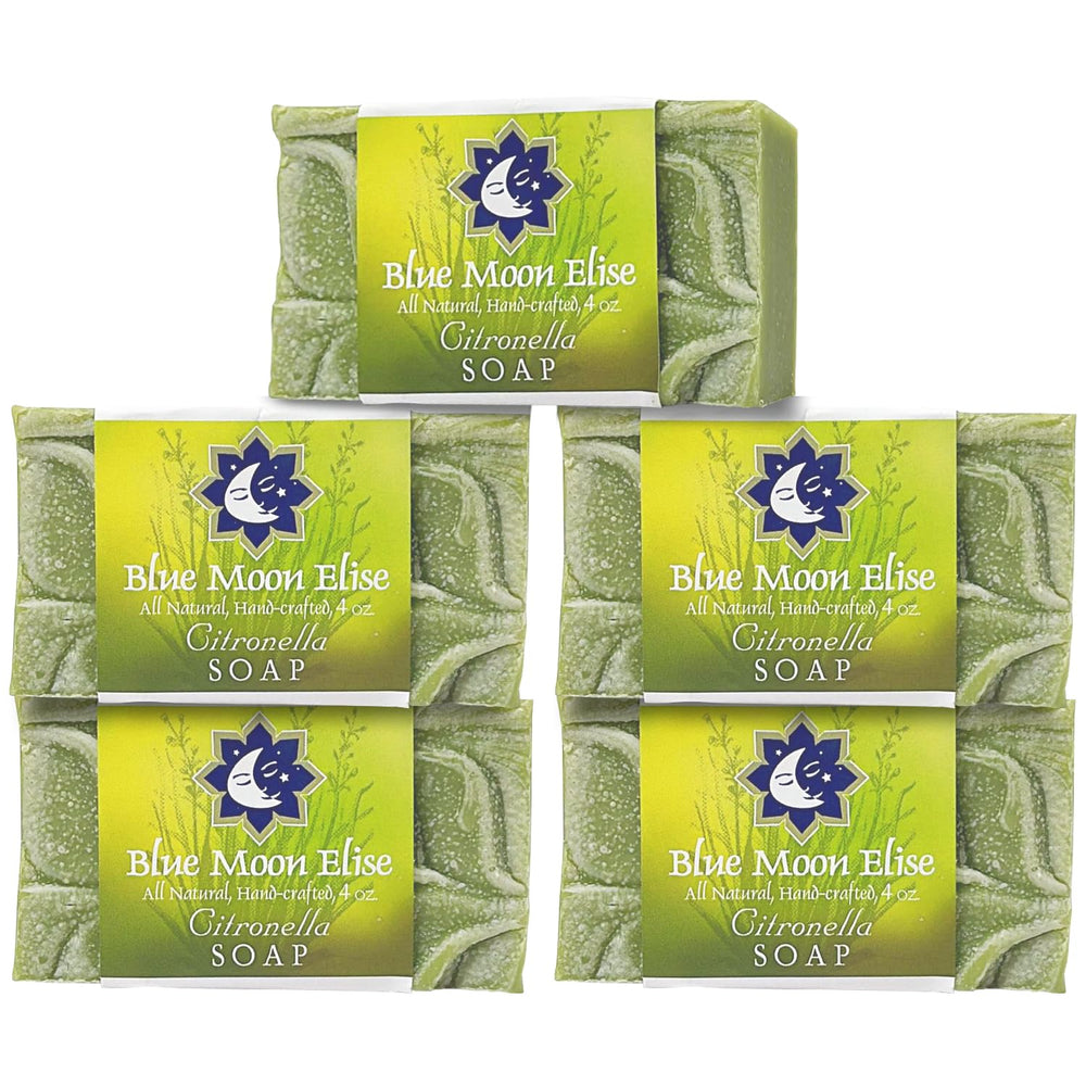 Blue Moon Elise citronella soap pack close-up for outdoor protection