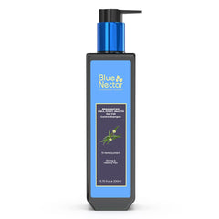 Blue Nectar anti hair fall shampoo bottle pour for easy, daily cleansing.