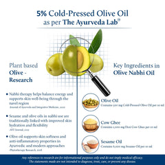 Close-up of Nabhi Oil ingredients highlighting herbal nourishment