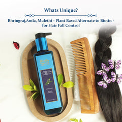 Blue Nectar shampoo lather close-up showing herbal formula for scalp nourishment.