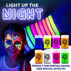 Blue Squid glow-in-the-dark paint dries to a durable finish under UV light.