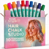 Blue Squid Hair Chalk Pens glitter colors sparkle in kids' hair for parties