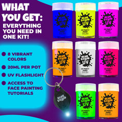 Blue Squid water-activated paint applies smoothly with sponge or brush.