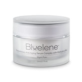 Bluelene Anti-wrinkle Night Plus+ Cream bottle closeup for nightly skincare use.