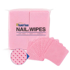BLUERISE lint-free nail wipes for clean removal with no fibers.