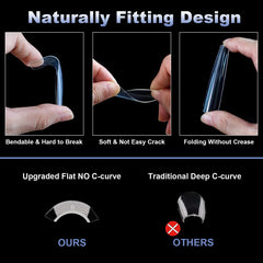 BlueZOO Gel 3XL nail tips no C-curve for easy application