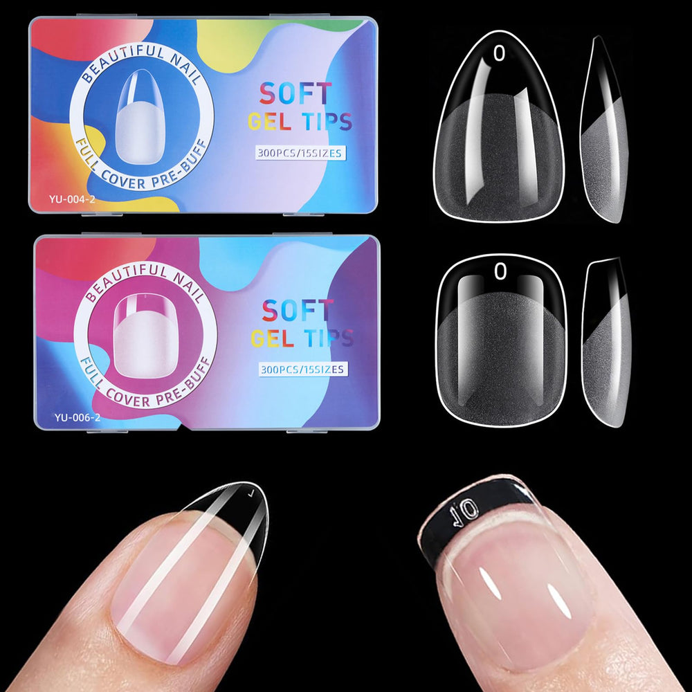 BlueZOO short almond nail tips for durable, natural-looking length