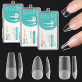 BlueZOO almond-shaped soft gel nail tips for natural-looking extensions
